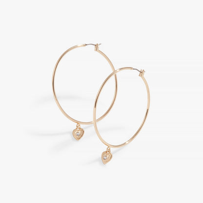 Heart Pendant Hoop Earrings