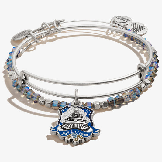 The Polar Express™ Train Charm Bangle + Beaded Bangle, Set of 2