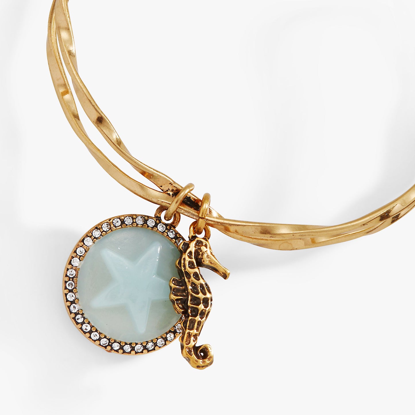 Seahorse + Sand Dollar Twisted Cuff
