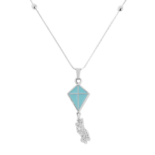 Blue Kite Charm Necklace