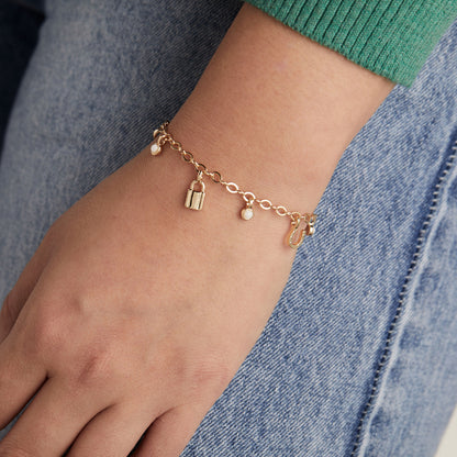 Love + Luck Mini Multi-Charm Bracelet, Adjustable