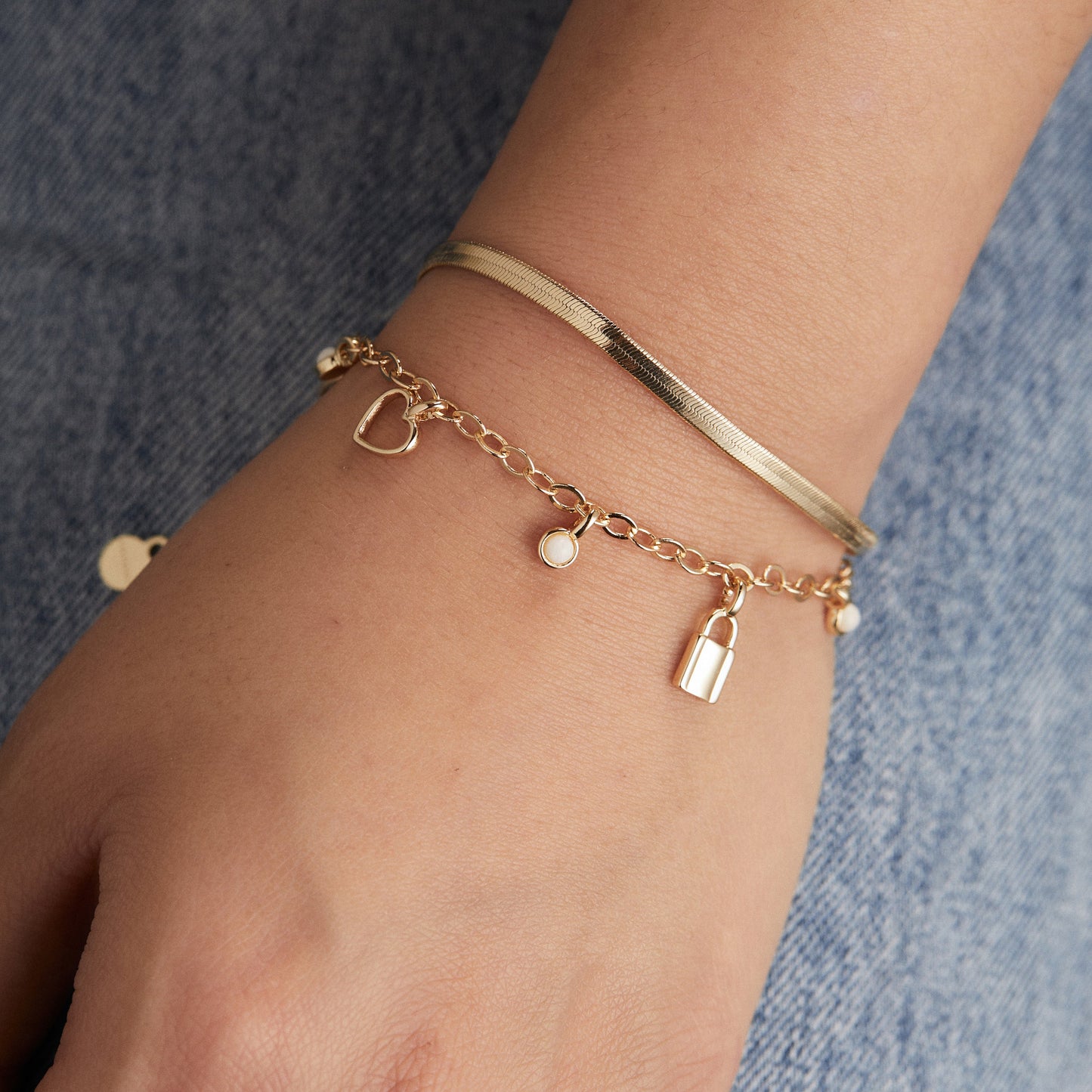 Love + Luck Mini Multi-Charm Bracelet, Adjustable