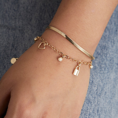 Love + Luck Mini Multi-Charm Bracelet, Adjustable