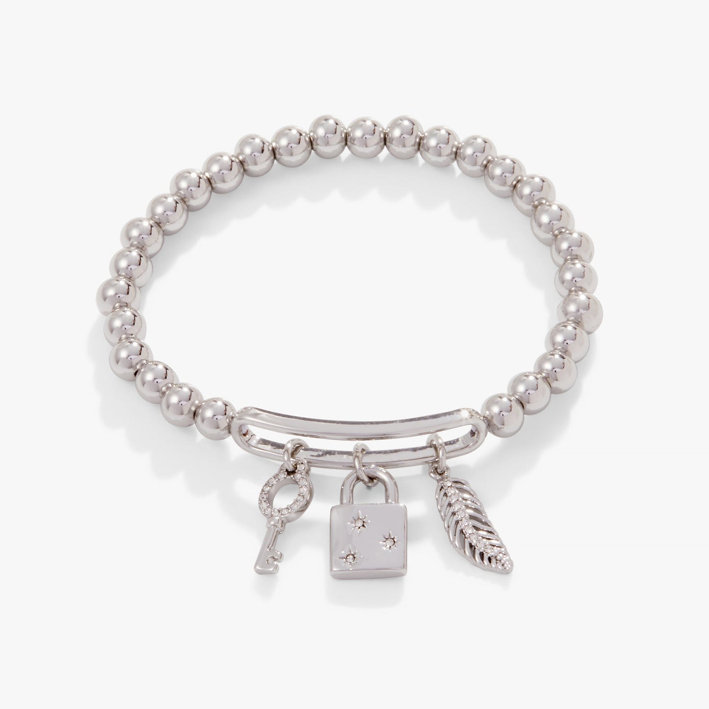 Pavé Lock + Key Stretch Bracelet