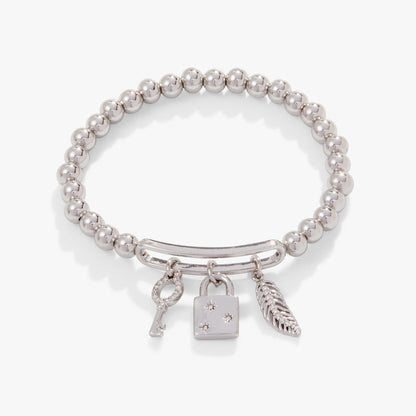 Pavé Lock + Key Stretch Bracelet