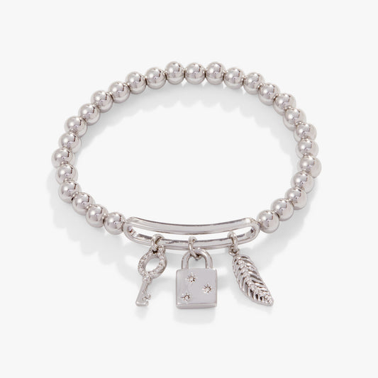 Pavé Lock + Key Stretch Bracelet