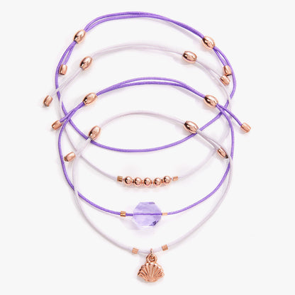 Seashell Cord Bracelets, Set of 4